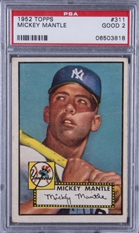 1952 Topps #311 Mickey Mantle Rookie Card – PSA GD 2